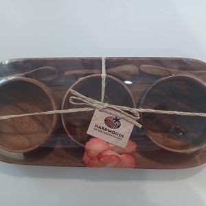 Condiment 3 Round with Tray